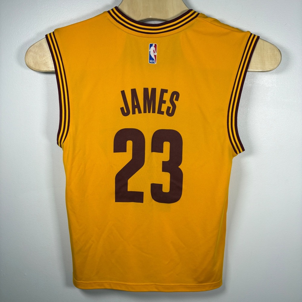 Adidas LeBron James Cleveland Cavaliers NBA Jersey Yellow Size Small 23 Cavs